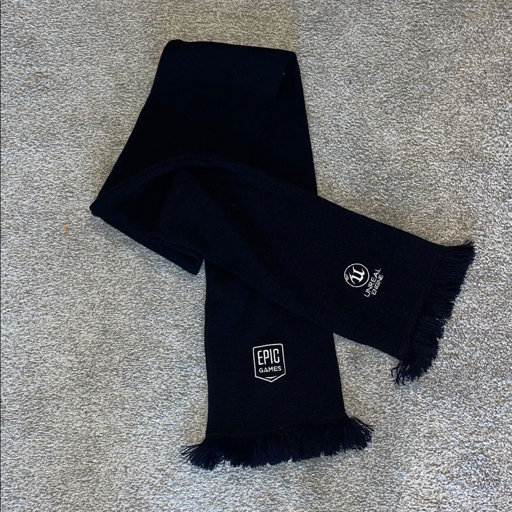 Black Epic Games Unreal Engine Video Gamer Pro winter ski snowboard knit scarf